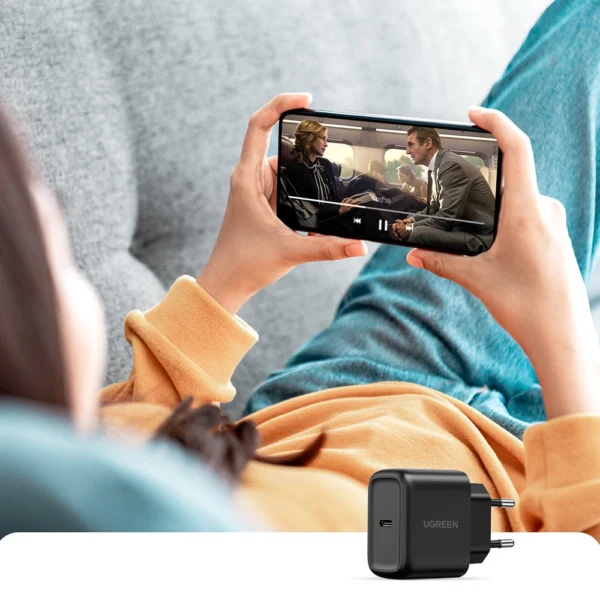 Ugreen USB Type C charger 25W Power Delivery + USB Type C cable 2m black (50581)eng