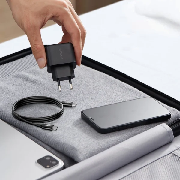 Ugreen USB Type C charger 25W Power Delivery + USB Type C cable 2m black (50581)eng