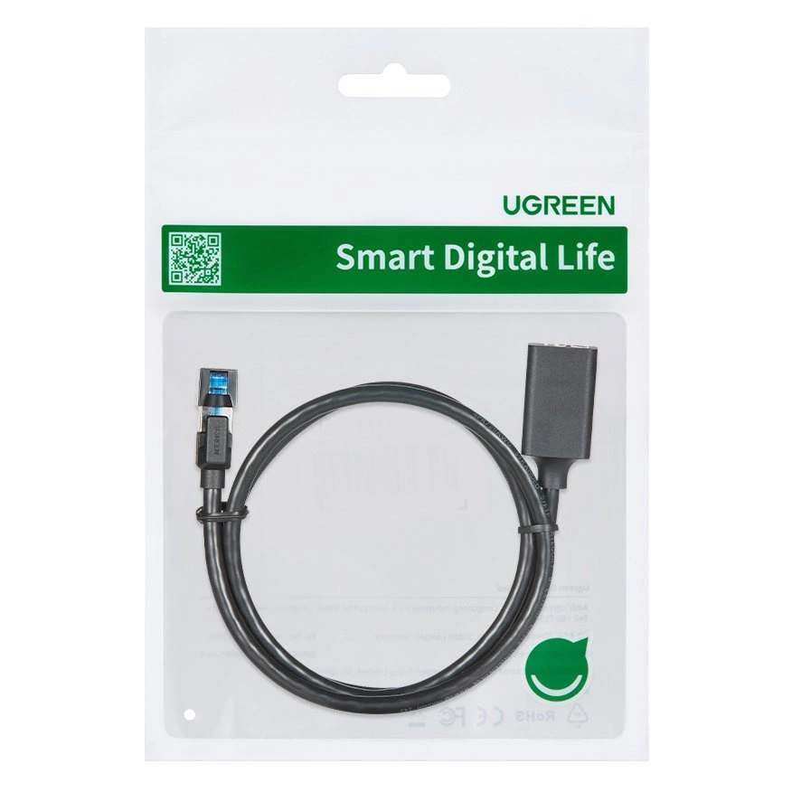 Ugreen extension cable Ethernet RJ45 Cat8 40000 Mbps / 40 Gbps 2m black (NW192 50200)eng