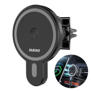 Dudao magnetic car holder inductive Qi charger 15W (compatible with MagSafe) black (F13)eng