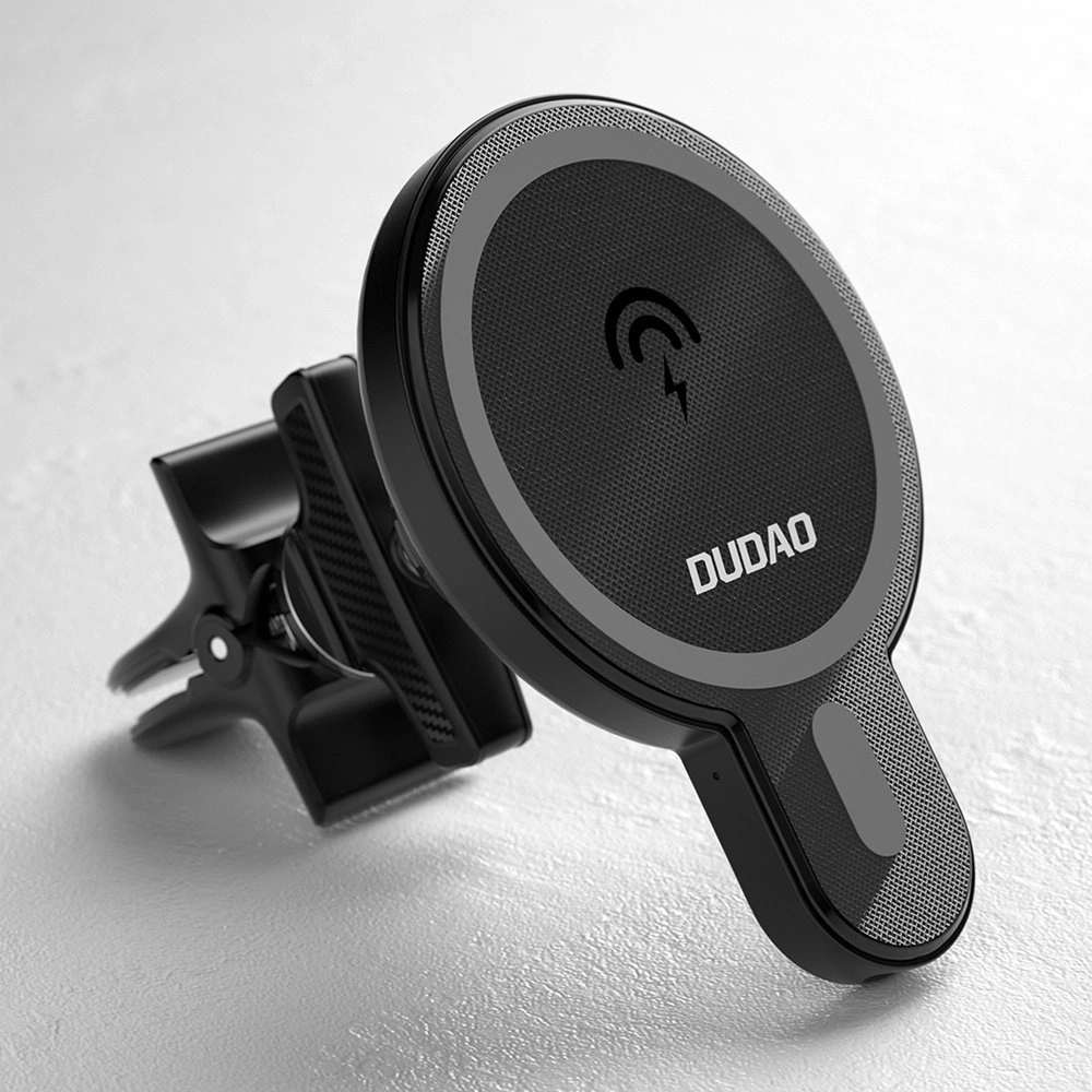 Dudao magnetic car holder inductive Qi charger 15W (compatible with MagSafe) black (F13)eng
