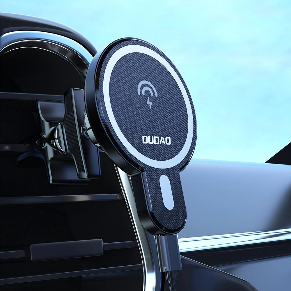 Dudao magnetic car holder inductive Qi charger 15W (compatible with MagSafe) black (F13)eng