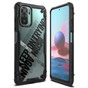 Ringke Fusion X Design durable PC Case with TPU Bumper for Xiaomi Redmi Note 10 / Redmi Note 10S black (Cross) (XDXI0030)eng