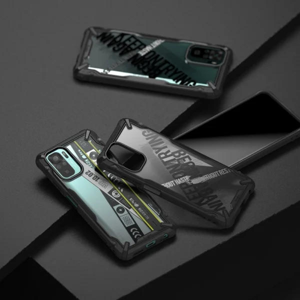 Ringke Fusion X Design durable PC Case with TPU Bumper for Xiaomi Redmi Note 10 / Redmi Note 10S black (Cross) (XDXI0030)eng