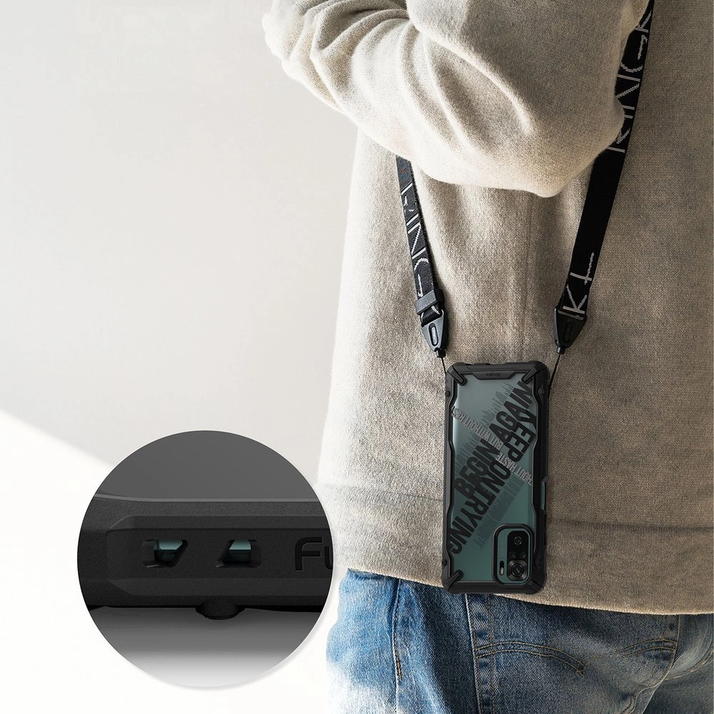 Ringke Fusion X Design durable PC Case with TPU Bumper for Xiaomi Redmi Note 10 / Redmi Note 10S black (Cross) (XDXI0030)eng