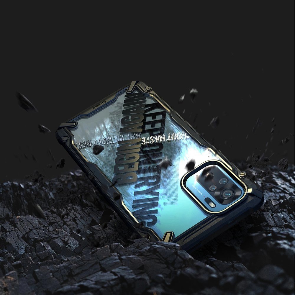 Ringke Fusion X Design durable PC Case with TPU Bumper for Xiaomi Redmi Note 10 / Redmi Note 10S black (Cross) (XDXI0030)eng