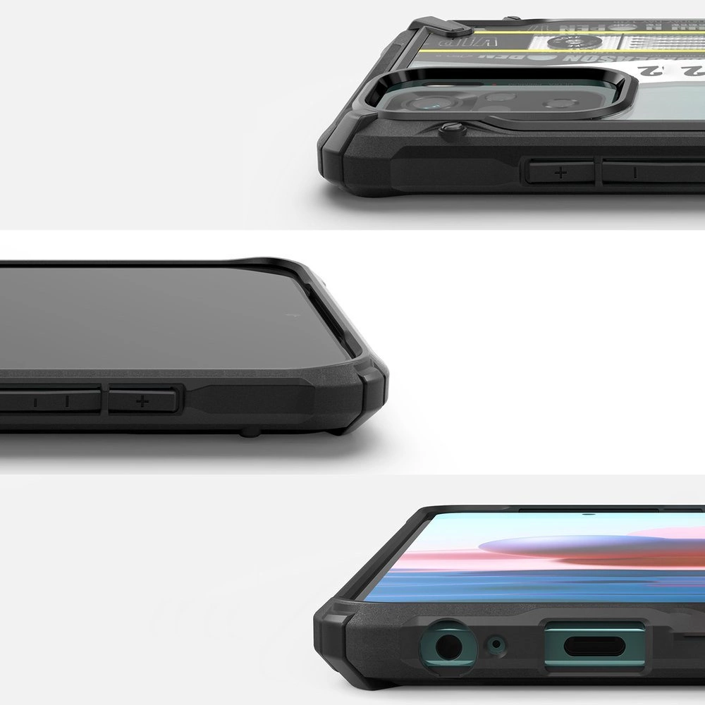 Ringke Fusion X Design durable PC Case with TPU Bumper for Xiaomi Redmi Note 10 / Redmi Note 10S black (Cross) (XDXI0030)eng