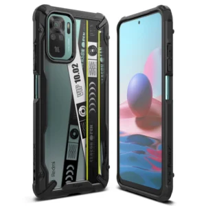 Ringke Fusion X Design durable PC Case with TPU Bumper for Xiaomi Redmi Note 10 / Redmi Note 10S black (Ticket band) (XDXI0029)eng
