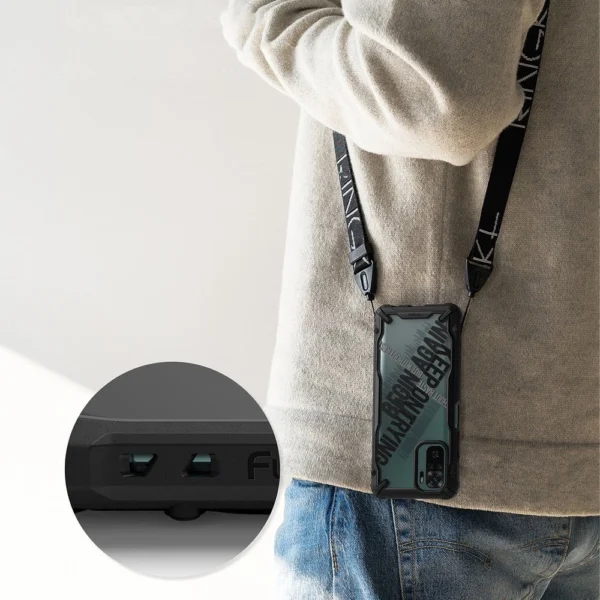 Ringke Fusion X Design durable PC Case with TPU Bumper for Xiaomi Redmi Note 10 / Redmi Note 10S black (Ticket band) (XDXI0029)eng
