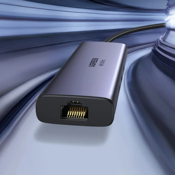 HUB 7in1 Ugreen CM512 USB-C / 2x USB-A 3.2 / HDMI 4K / SD TF reader / USB-C PD 100W / RJ45 - grayeng