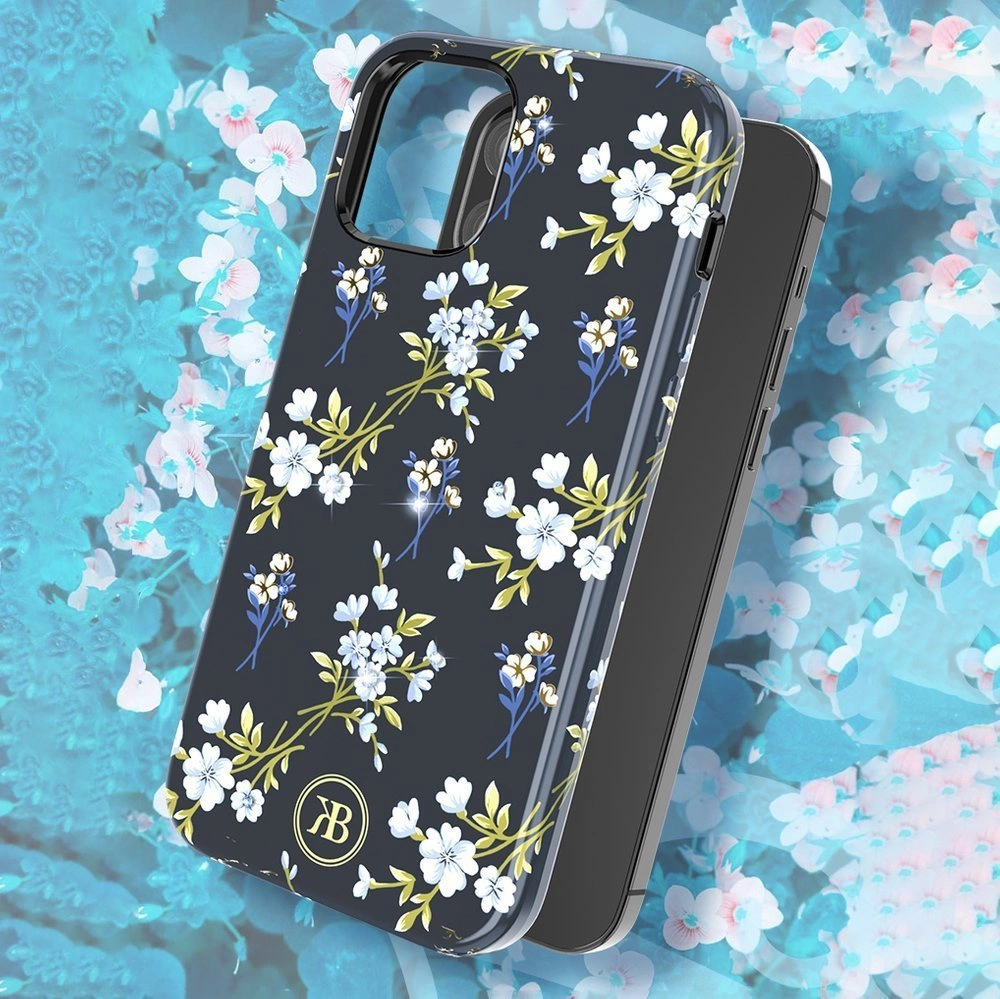 71888_4 Kingxbar Blossom case decorated with original Swarovski crystals iPhone 12 mini multicolour (Gardenia)eng