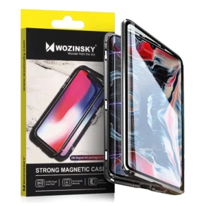 Wozinsky Full Magnetic Case Full Body Front and Back Cover with built-in glass for Samsung Galaxy A72 4G black-transparenteng