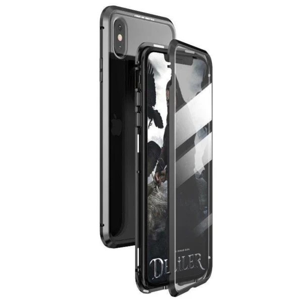 Wozinsky Full Magnetic Case Full Body Front and Back Cover with built-in glass for Samsung Galaxy A72 4G black-transparenteng