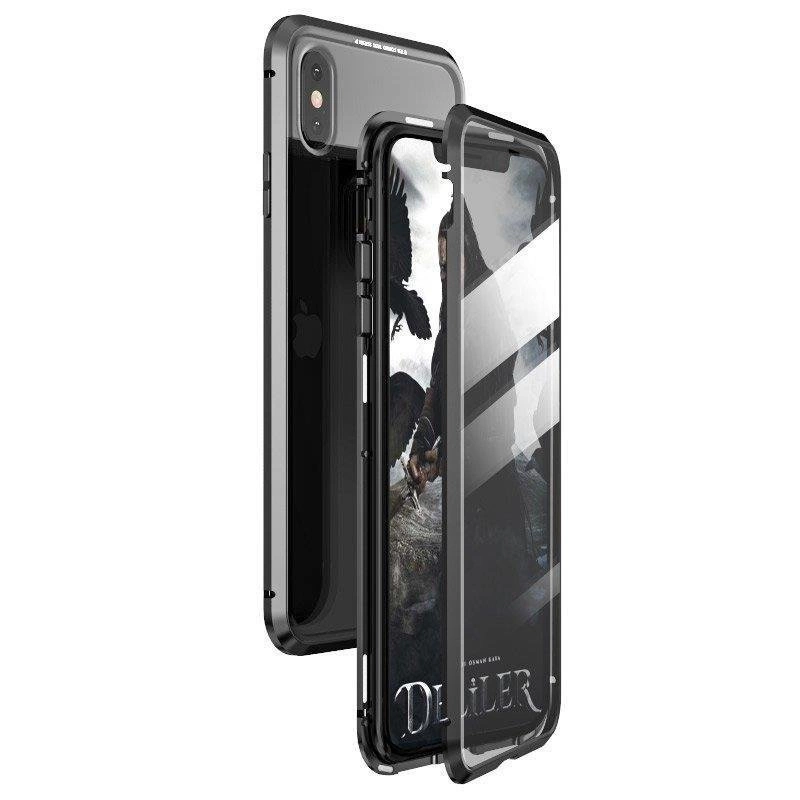 Wozinsky Full Magnetic Case Full Body Front and Back Cover with built-in glass for Samsung Galaxy A72 4G black-transparenteng
