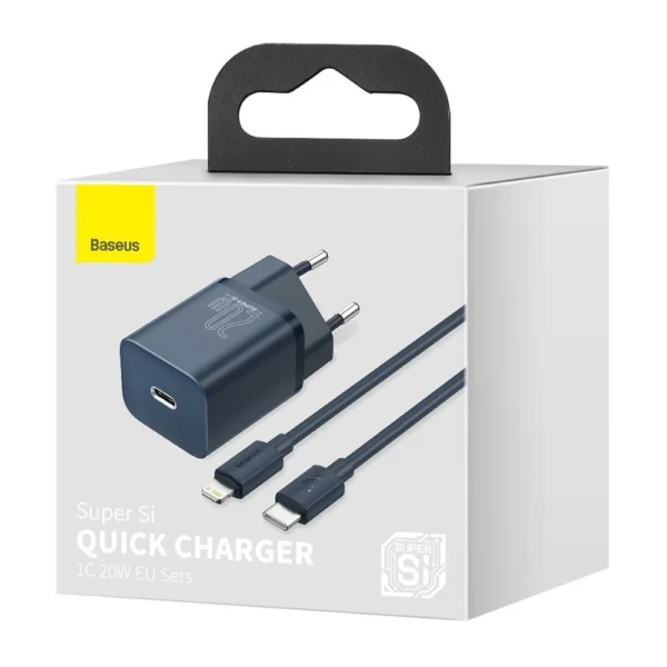 Baseus Super Si 1C fast charger USB Type C 20W Power Delivery + USB Type C - Lightning cable 1m blue (TZCCSUP-B03)eng