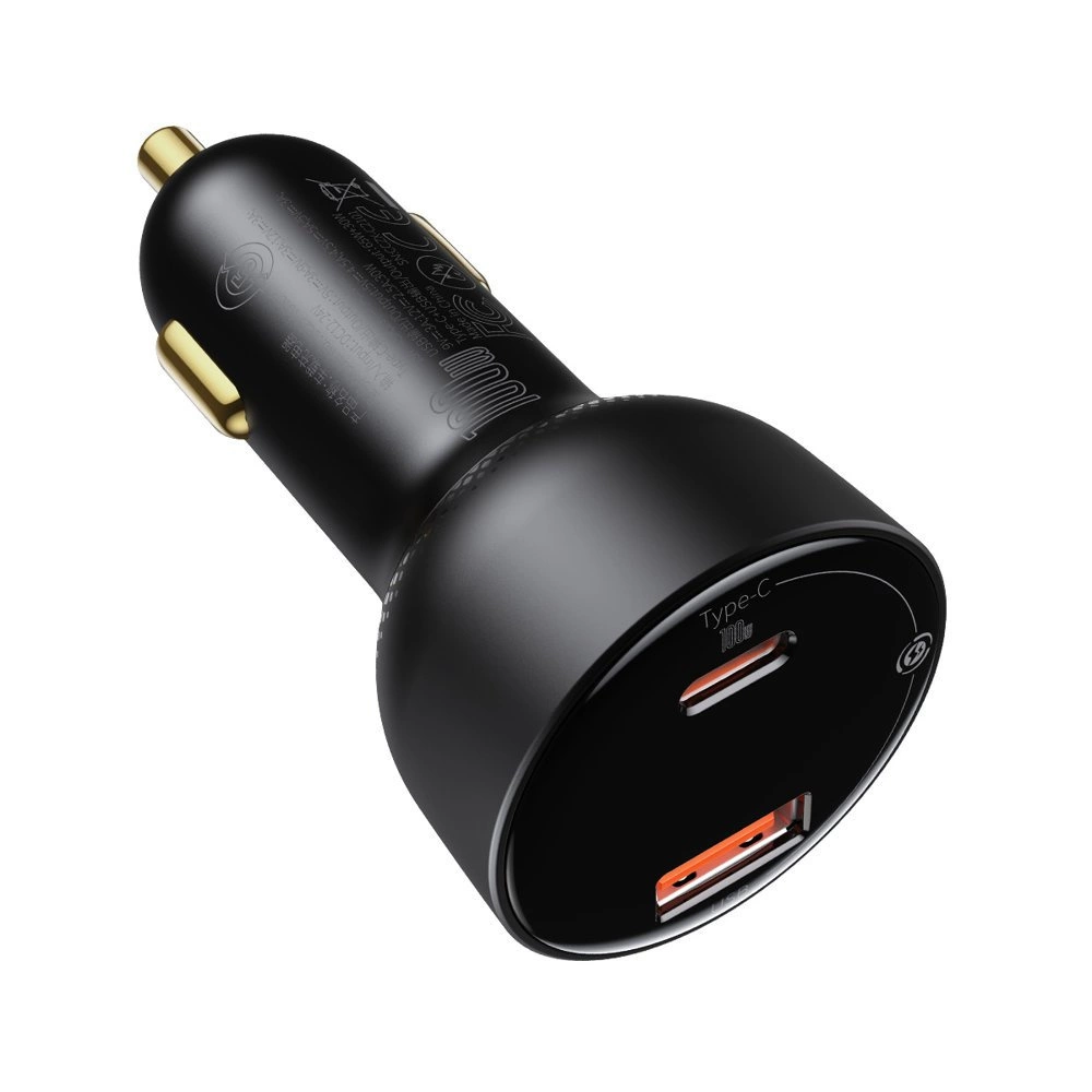 Baseus Superme szybka ładowarka samochodowa USB / USB Typ C 100W PPS Quick Charge Power Delivery czarny (CCZX-01)eng