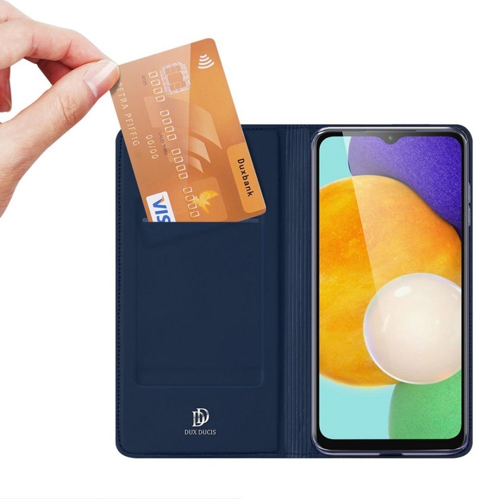 DUX DUCIS wallet case SKIN PRO for SAMSUNG A14 4G / 5G blue