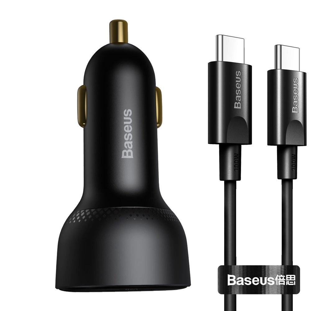 Baseus Superme fast car charger USB / USB Type C 100W PPS Quick Charge Power Delivery + USB cable Type C 100W (20V/5A) 1m black (TZCCZX-01)eng