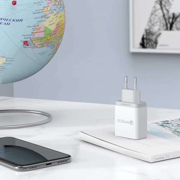 Ugreen CD122 Quick Charge 3.0 18W 3A USB Fast Charger White (10133)eng