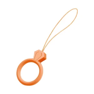 Silicone lanyard for the phone diamond ring pendant for a finger orangeeng
