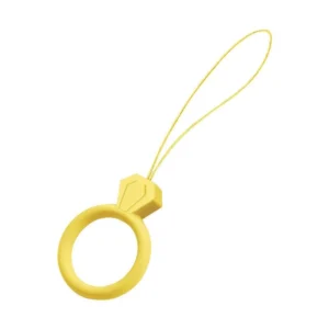 Silicone lanyard for the phone diamond ring pendant for a finger yelloweng