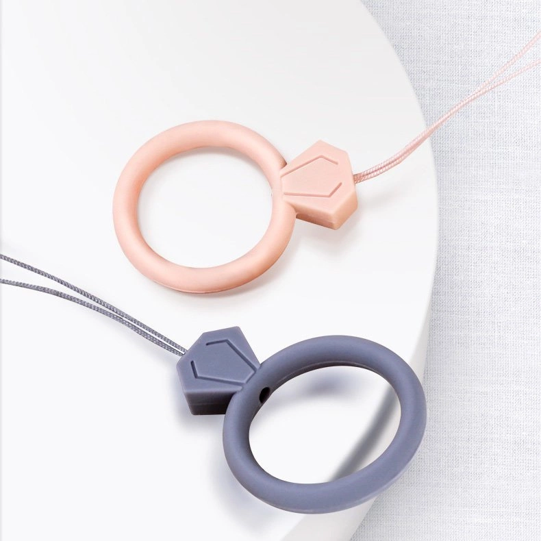Silicone lanyard for the phone diamond ring pendant for a finger yelloweng