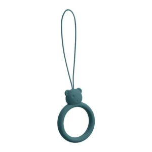 A silicone lanyard for a phone bear ring on a finger greeneng