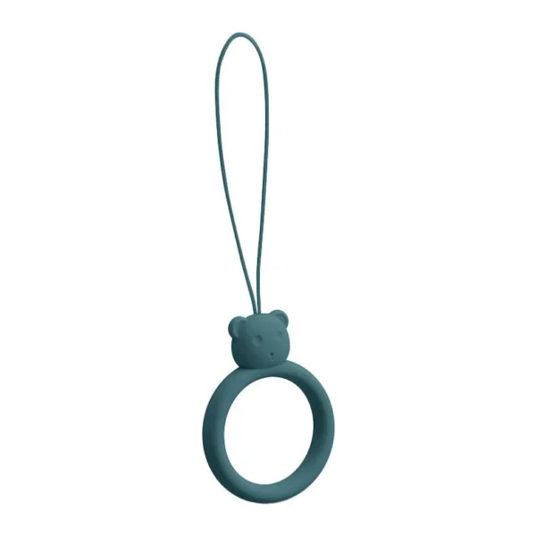 A silicone lanyard for a phone bear ring on a finger greeneng