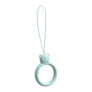 A silicone lanyard for a phone bear ring on a finger skyblueeng