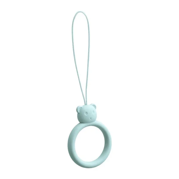 A silicone lanyard for a phone bear ring on a finger skyblueeng