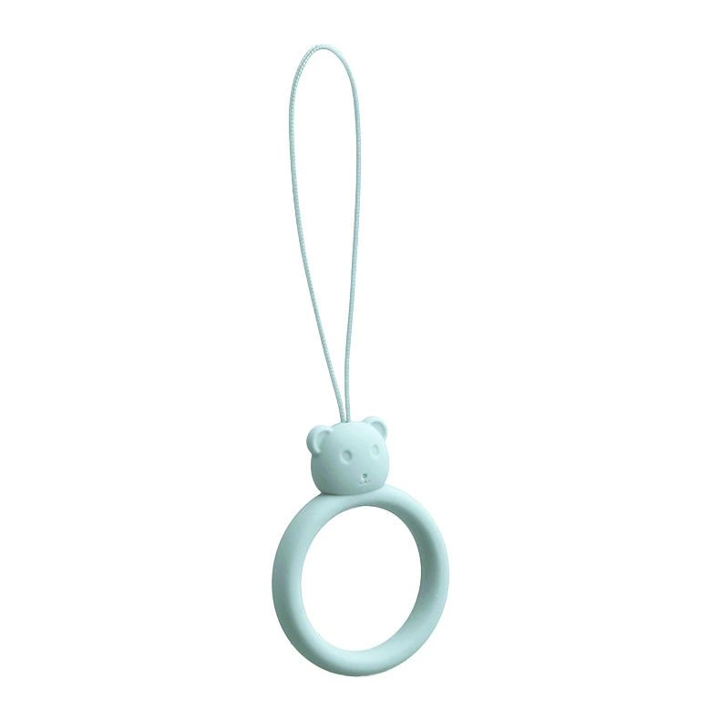 A silicone lanyard for a phone bear ring on a finger skyblueeng