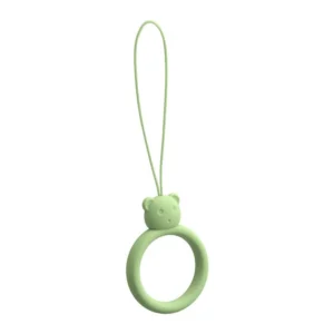 A silicone lanyard for a phone bear ring on a finger light greeneng