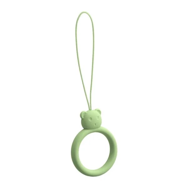 A silicone lanyard for a phone bear ring on a finger light greeneng