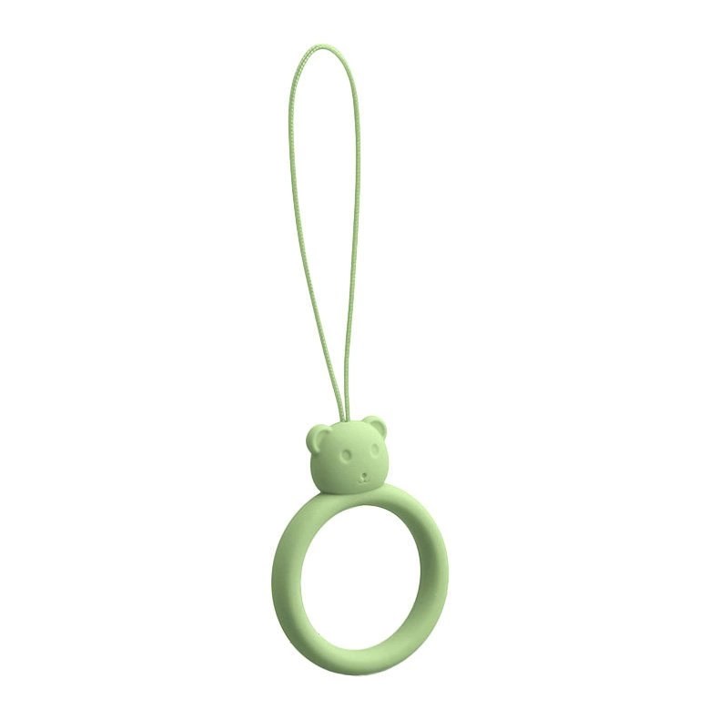 A silicone lanyard for a phone bear ring on a finger light greeneng