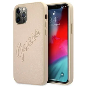 Guess GUHCP12LRSAVSLG iPhone 12 Pro Max 6.7" gold/gold hardcase Saffiano Vintage Scripteng