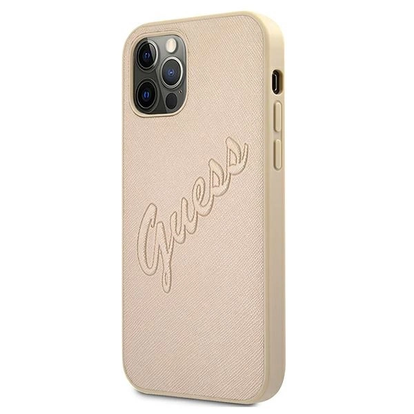 Guess GUHCP12LRSAVSLG iPhone 12 Pro Max 6.7" gold/gold hardcase Saffiano Vintage Scripteng