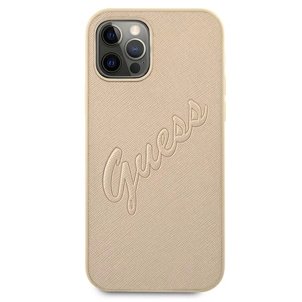 Guess GUHCP12LRSAVSLG iPhone 12 Pro Max 6.7" gold/gold hardcase Saffiano Vintage Scripteng
