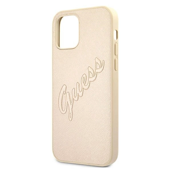 Guess GUHCP12LRSAVSLG iPhone 12 Pro Max 6.7" gold/gold hardcase Saffiano Vintage Scripteng