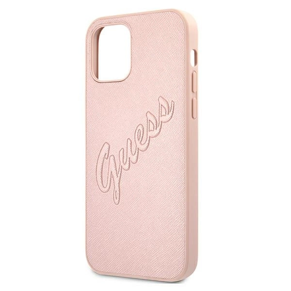 Guess GUHCP12LRSAVSRG iPhone 12 Pro Max 6.7" pink/pink hardcase Saffiano Vintage Scripteng