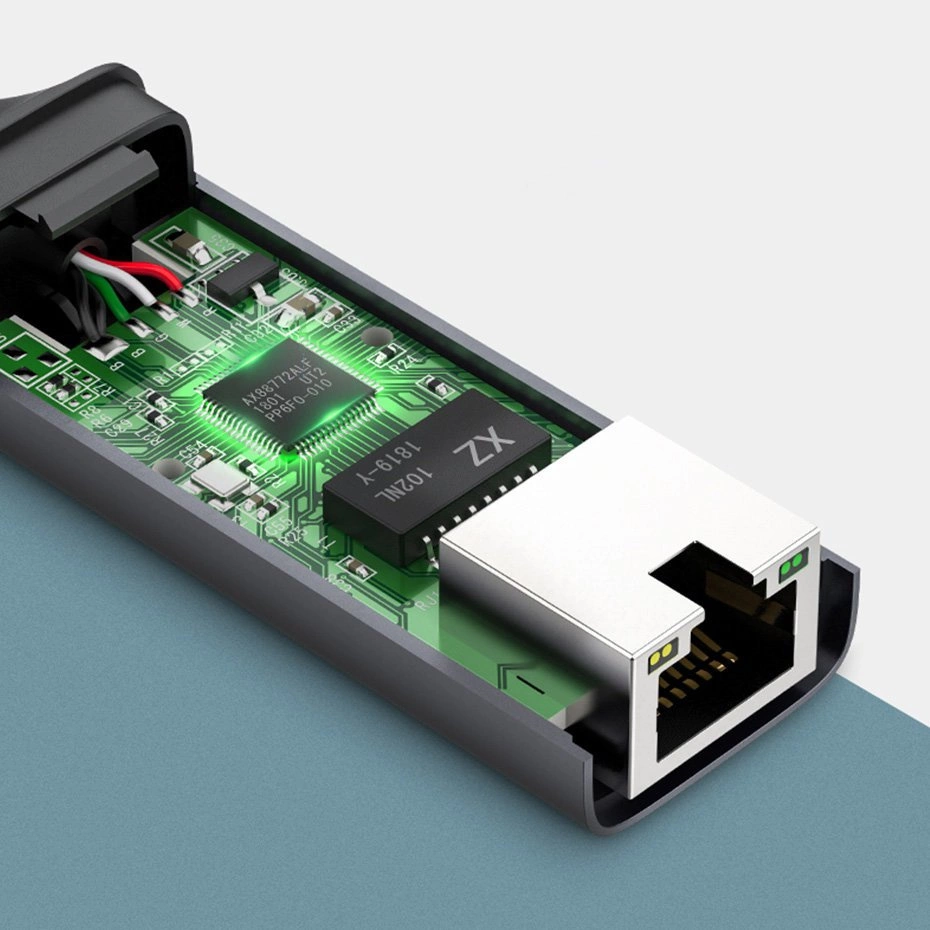 Ugreen external network adapter RJ45 - USB Type C (1000 Mbps / 1 Gbps) Gigabit Ethernet gray (CM199)eng