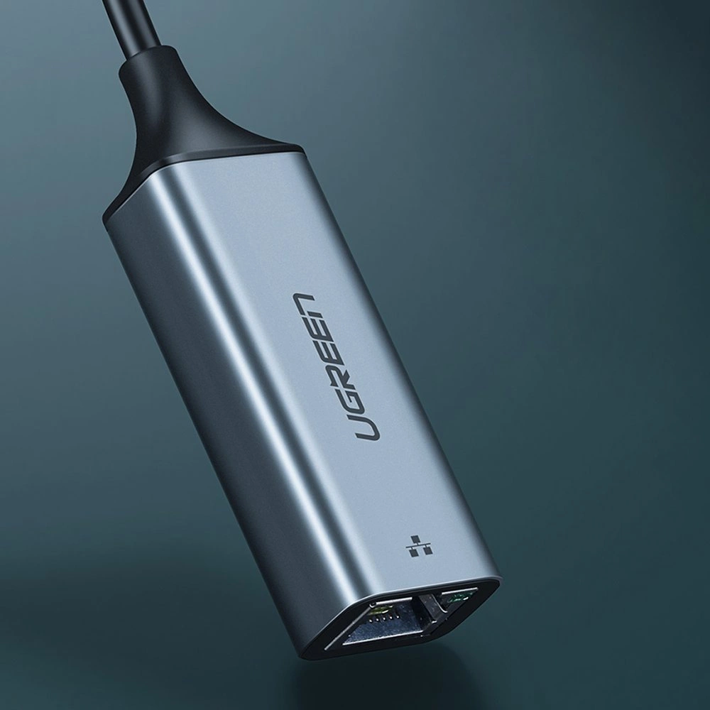 Ugreen external network adapter RJ45 - USB Type C (1000 Mbps / 1 Gbps) Gigabit Ethernet gray (CM199)eng