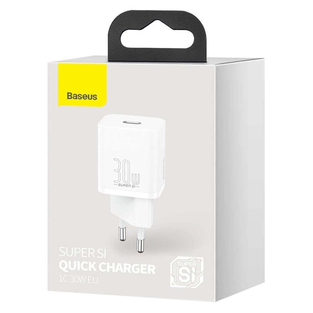 Baseus Super Si 1C fast charger USB Type C 30W Power Delivery Quick Charge white (CCSUP-J02)eng