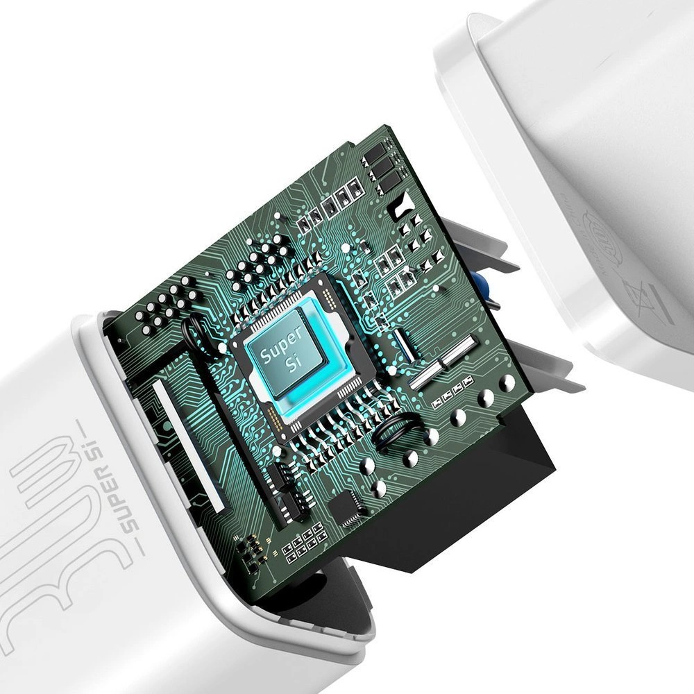Baseus Super Si 1C fast charger USB Type C 30W Power Delivery Quick Charge white (CCSUP-J02)eng