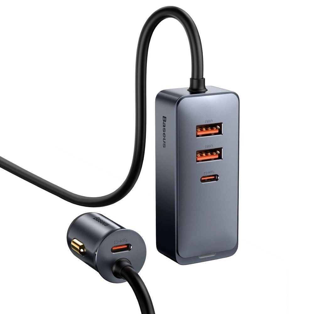 Baseus Share Together car charger 2x USB / 2x USB Type C 120W PPS Quick Charge Power Delivery gray (CCBT-A0G)eng