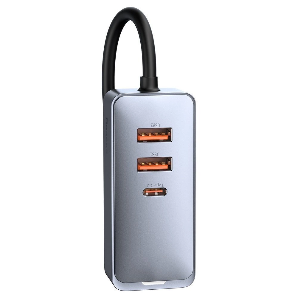Baseus Share Together car charger 2x USB / 2x USB Type C 120W PPS Quick Charge Power Delivery gray (CCBT-A0G)eng