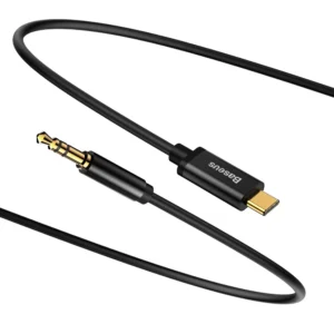 Baseus stereo audio cable AUX 3.5 mm mini jack - USB Type C for tablet phone 120cm black (CAM01-01)eng
