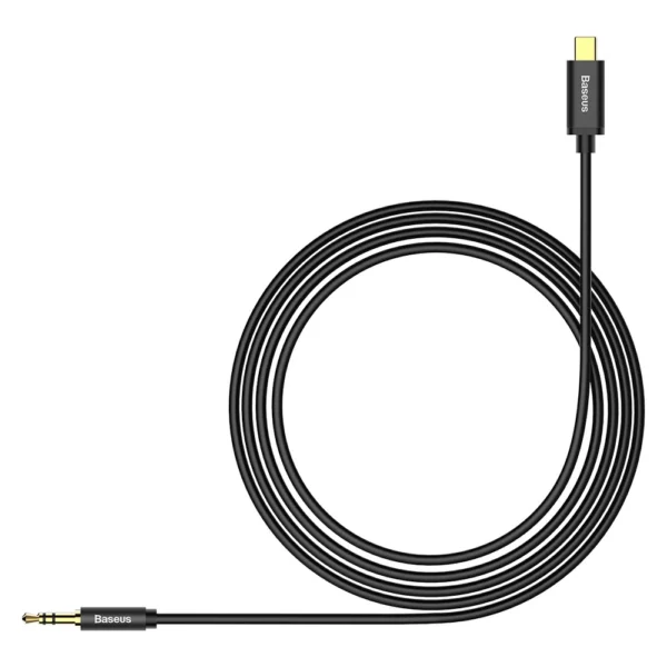 Baseus stereo audio cable AUX 3.5 mm mini jack - USB Type C for tablet phone 120cm black (CAM01-01)eng