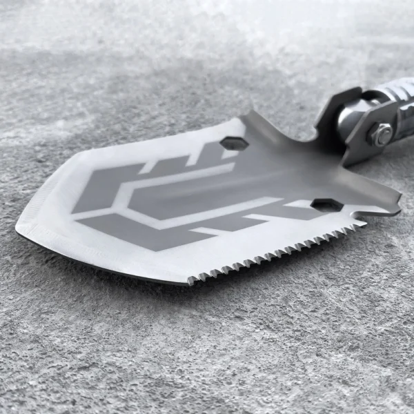 Survival shovel 10-in-1 folding shovel with knife, screwdriver, glass breakereng
