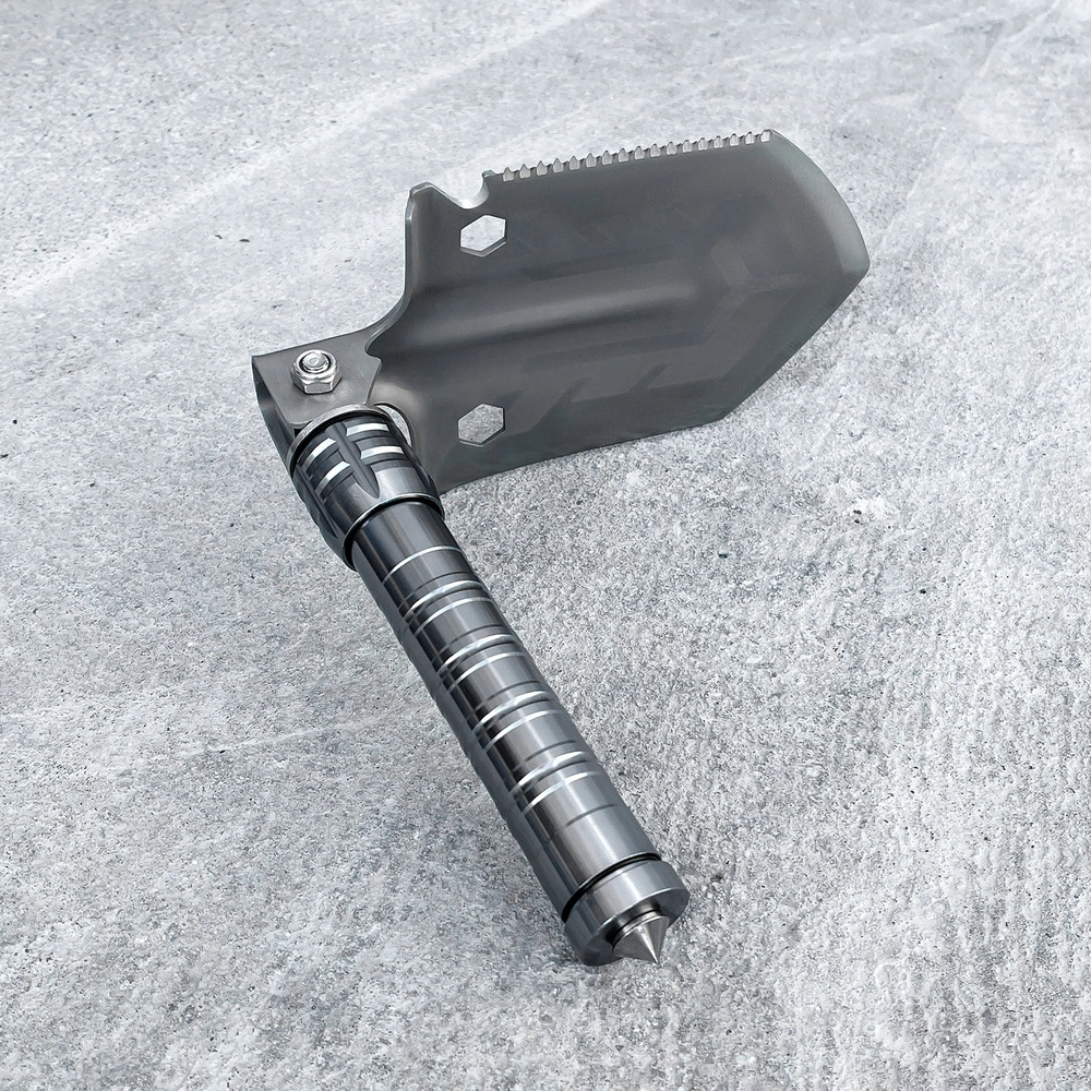 Survival shovel 10-in-1 folding shovel with knife, screwdriver, glass breakereng