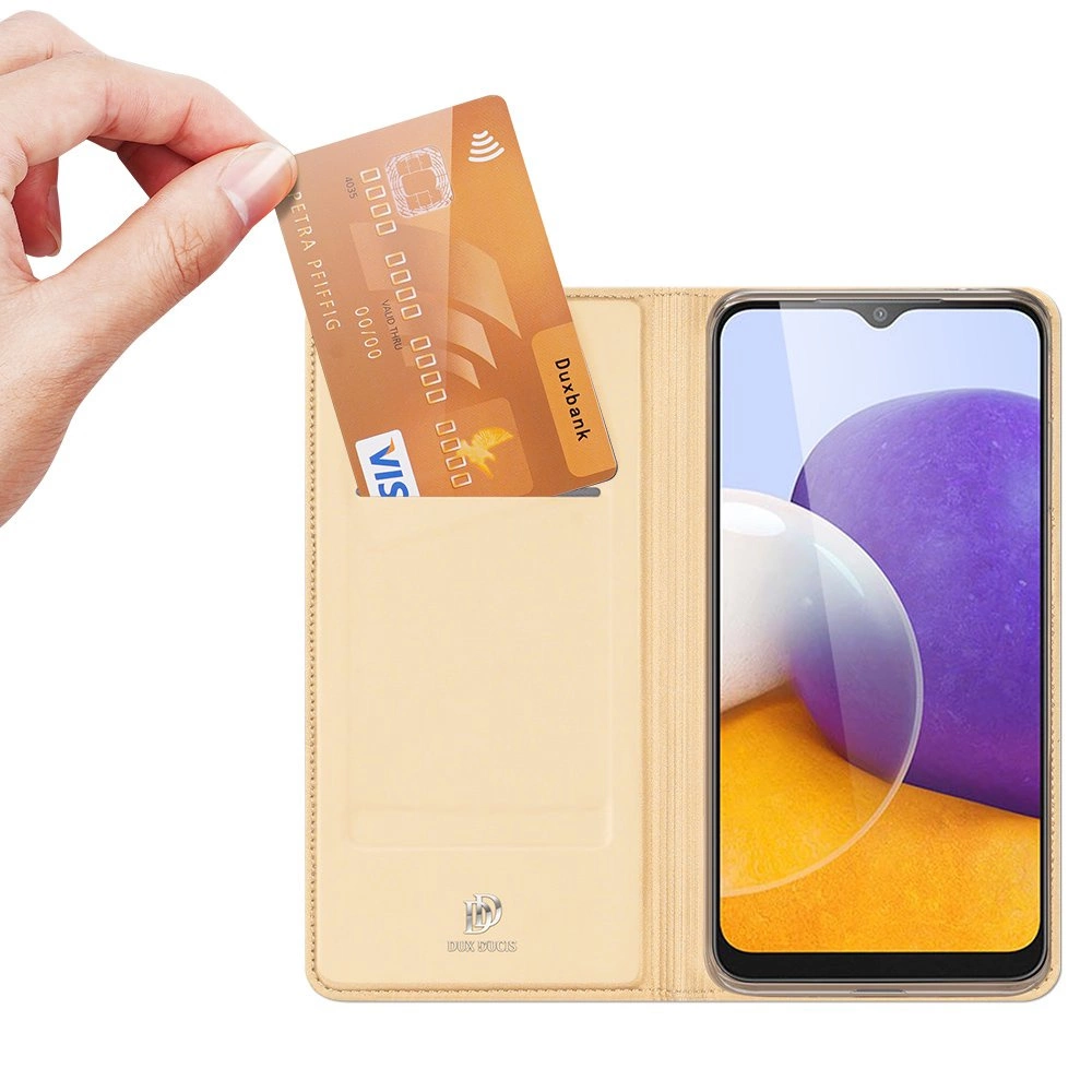 72313_2 Dux Ducis Skin Pro Bookcase type case for Samsung Galaxy A22 4G goldeneng